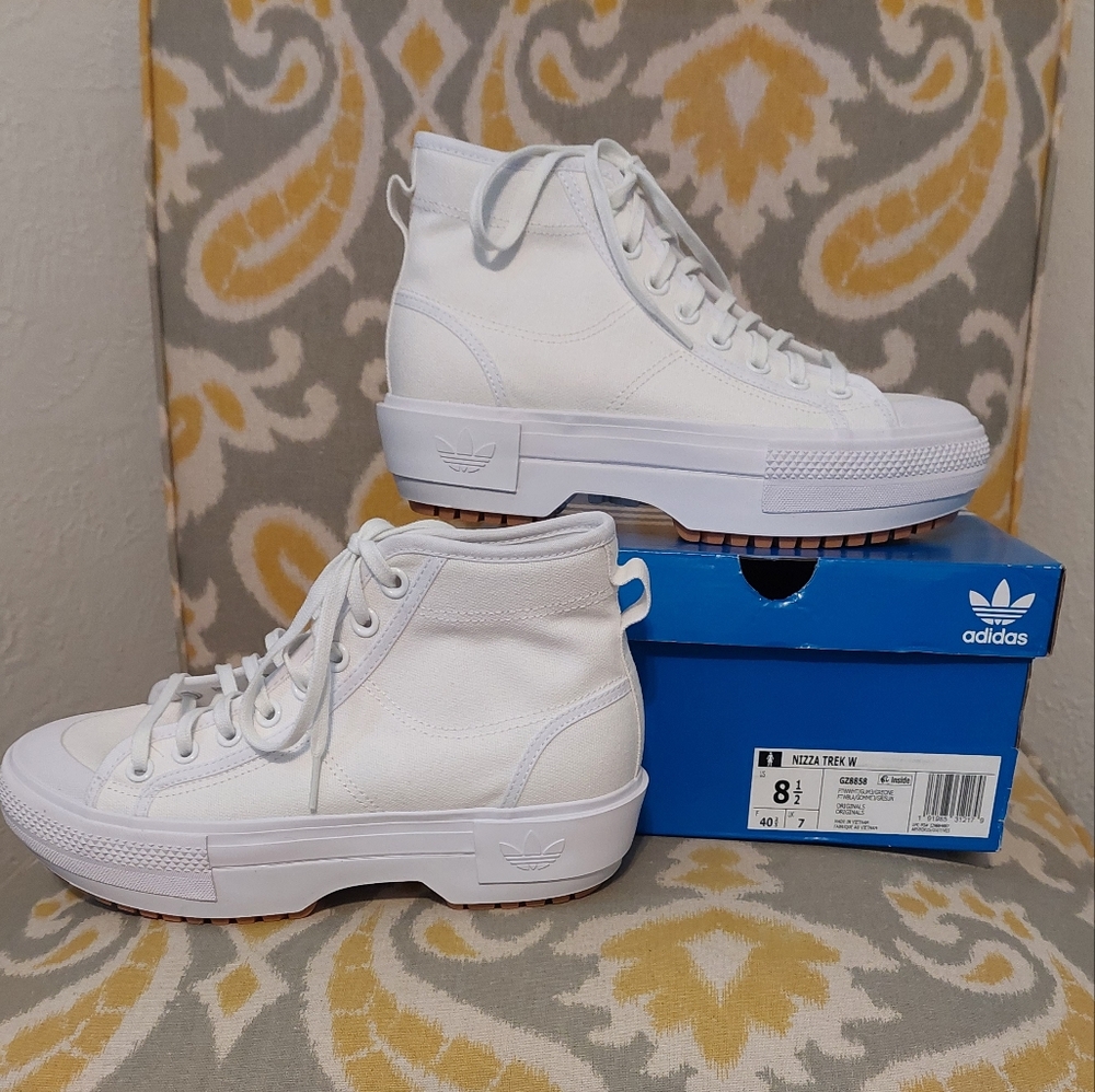 Adidas white shoes/ boots